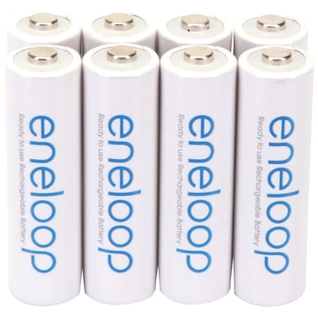 Panasonic eneloop Rechargeable AA Batteries, Pack/8 BK-3MCCA8BA